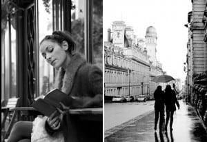 Paris Rain Cafe Book Umbrella