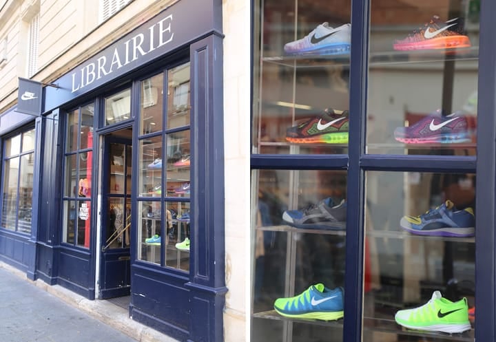 Getting the right running shoes in Paris like a pair of these colorful Nike shoes, is important as the ground varies from concrete to sand and cobblestones.