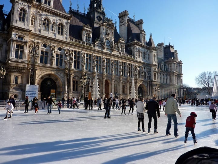 A Romantic Winter in Paris: Sip a mug of hot chocolate, enjoy ice skating on the Eiffel Tower, visit Le Carnavalet, and snuggle with your lover at Paris' fireplace bars