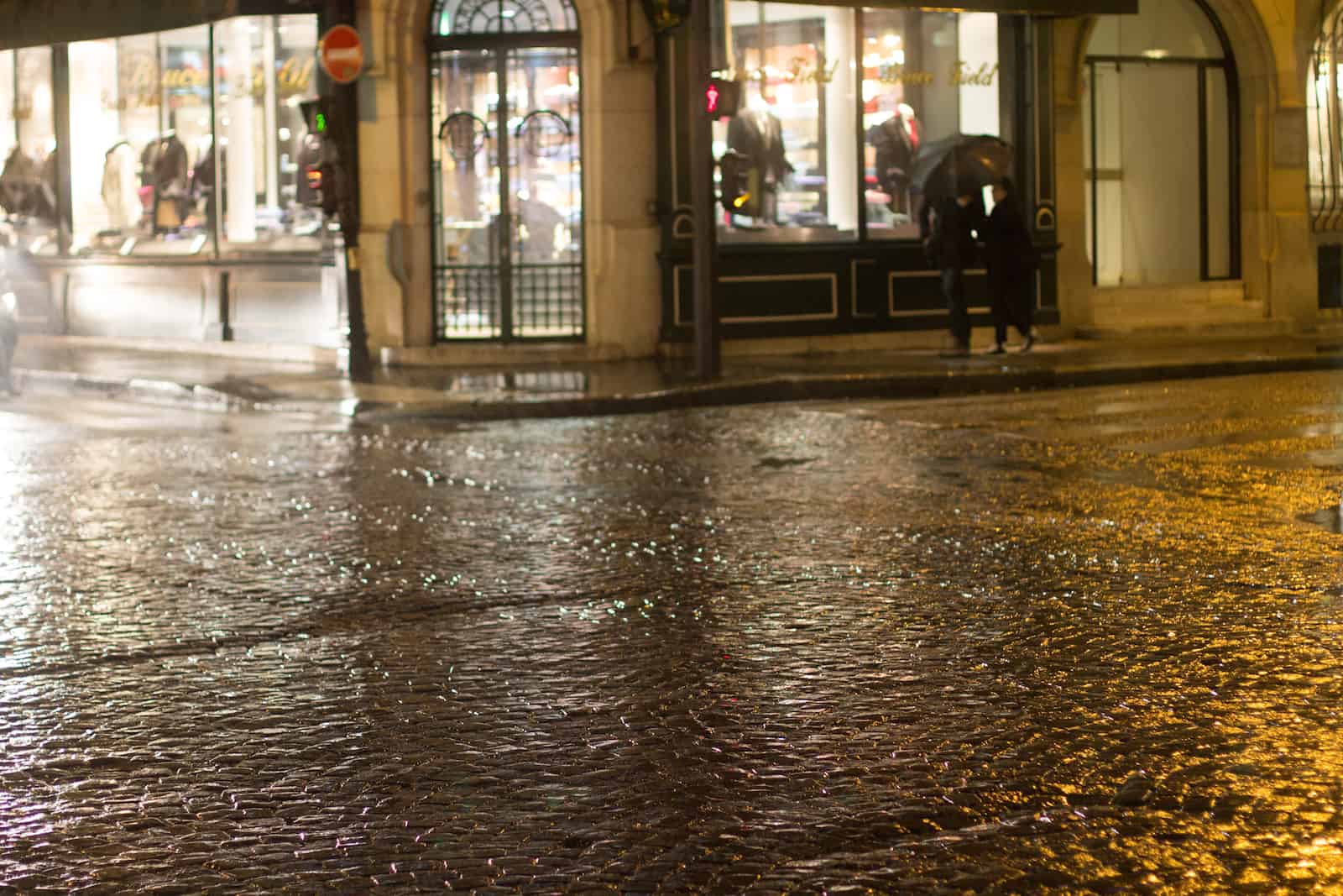 HiP Paris blog. Paris beneath a veil of rain. "In the rain, the pavement shines like silver..."