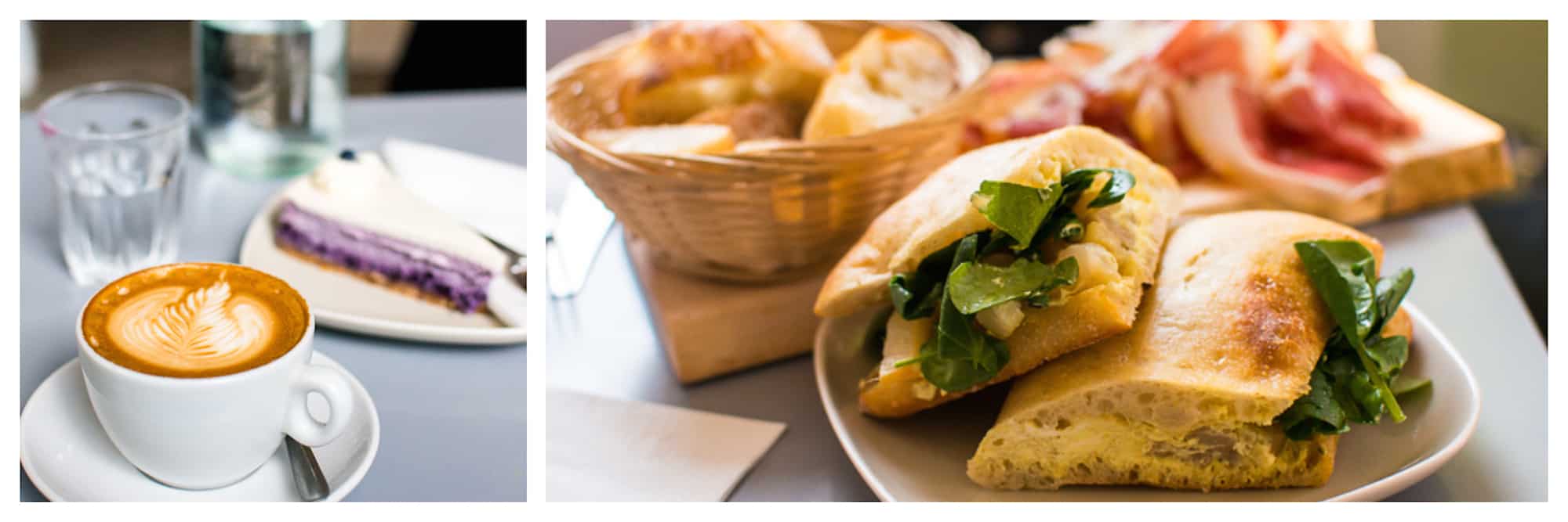 HiP Paris Blog rounds up Paris' best concept store cafes, like at The Broken Arm, which does great coffee (left) and fresh sandwiches (right).