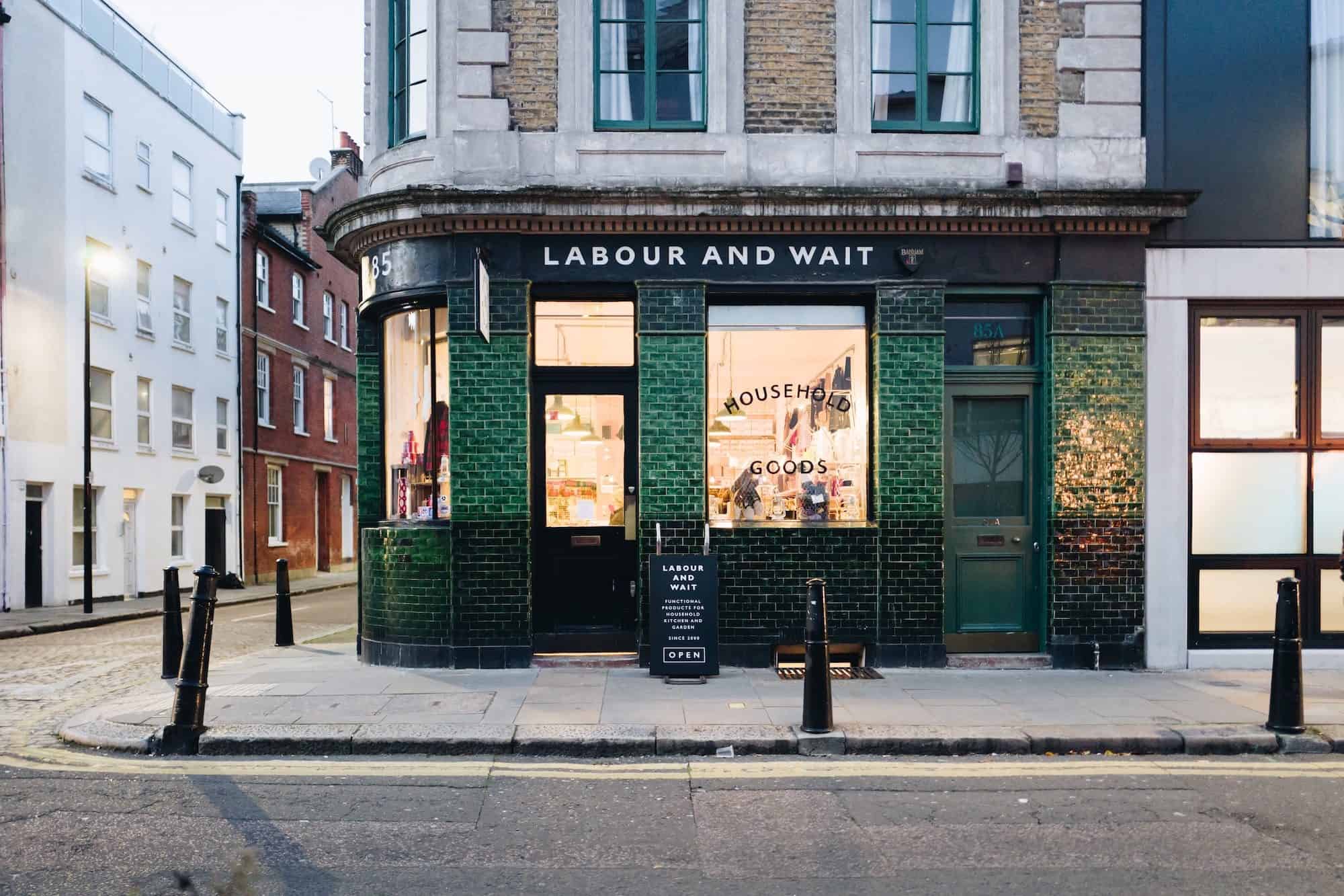 In East London, pubs have been converted into concept stores selling handmade goods like at Labour and Wait.