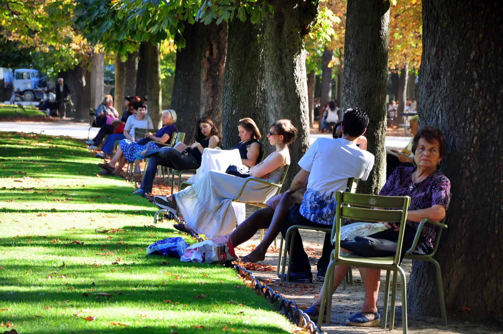 One of the best spots in Paris in summer is the Tuileries Gardens where locals come to sit under the streets to soak up the sunshine.