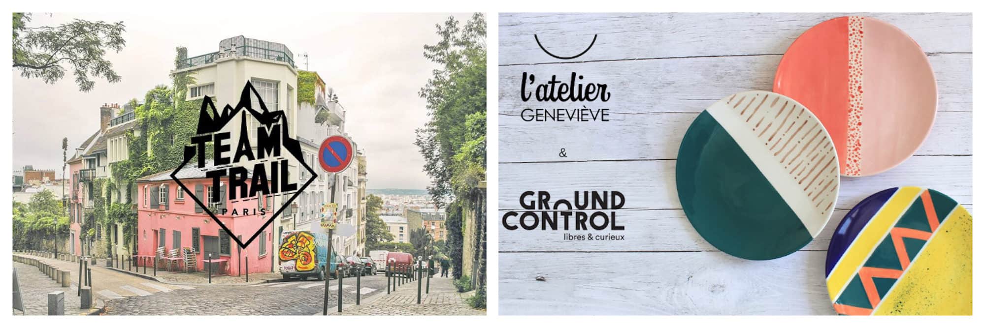 La Maison Rose in Montmartre is part of Team Trail's Paris itineraries around Montmartre, a great way to spend December in Paris (left). Something else to do in Paris this winter is a ceramics workshop at bar and art hub Ground Control (right). 