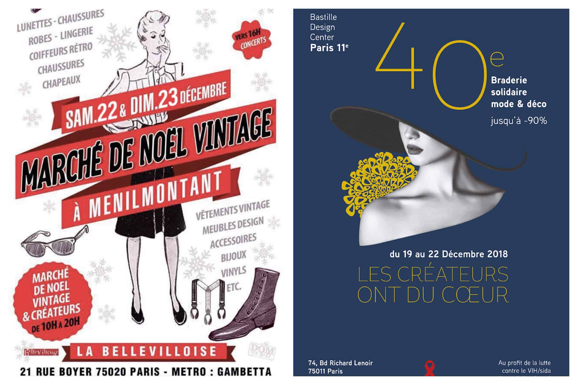 Markets in Paris are fantastic, especially for Christmas shopping, including the vintage Christmas market of Menilmontantant (left) and the chicer fashion and home design sale in the 11th district of Paris (left).