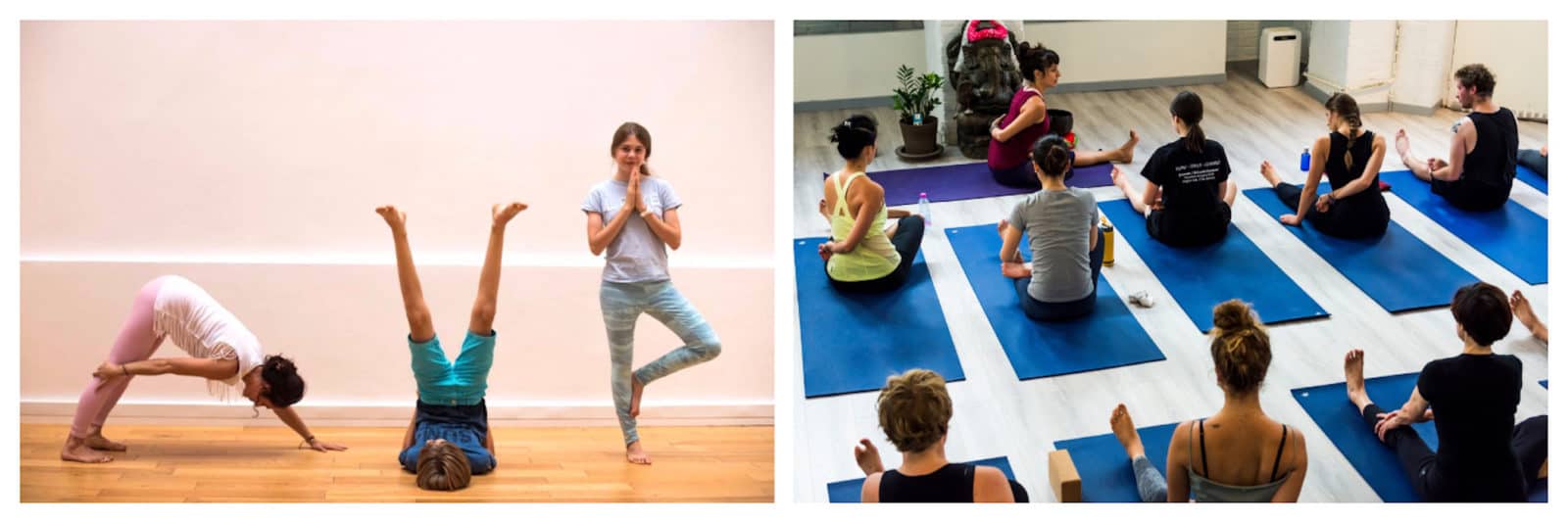 At kid-friendly Ashtanga Yoga studio in Paris, young yogis even have their own classes like these kids aged 6 to 11.