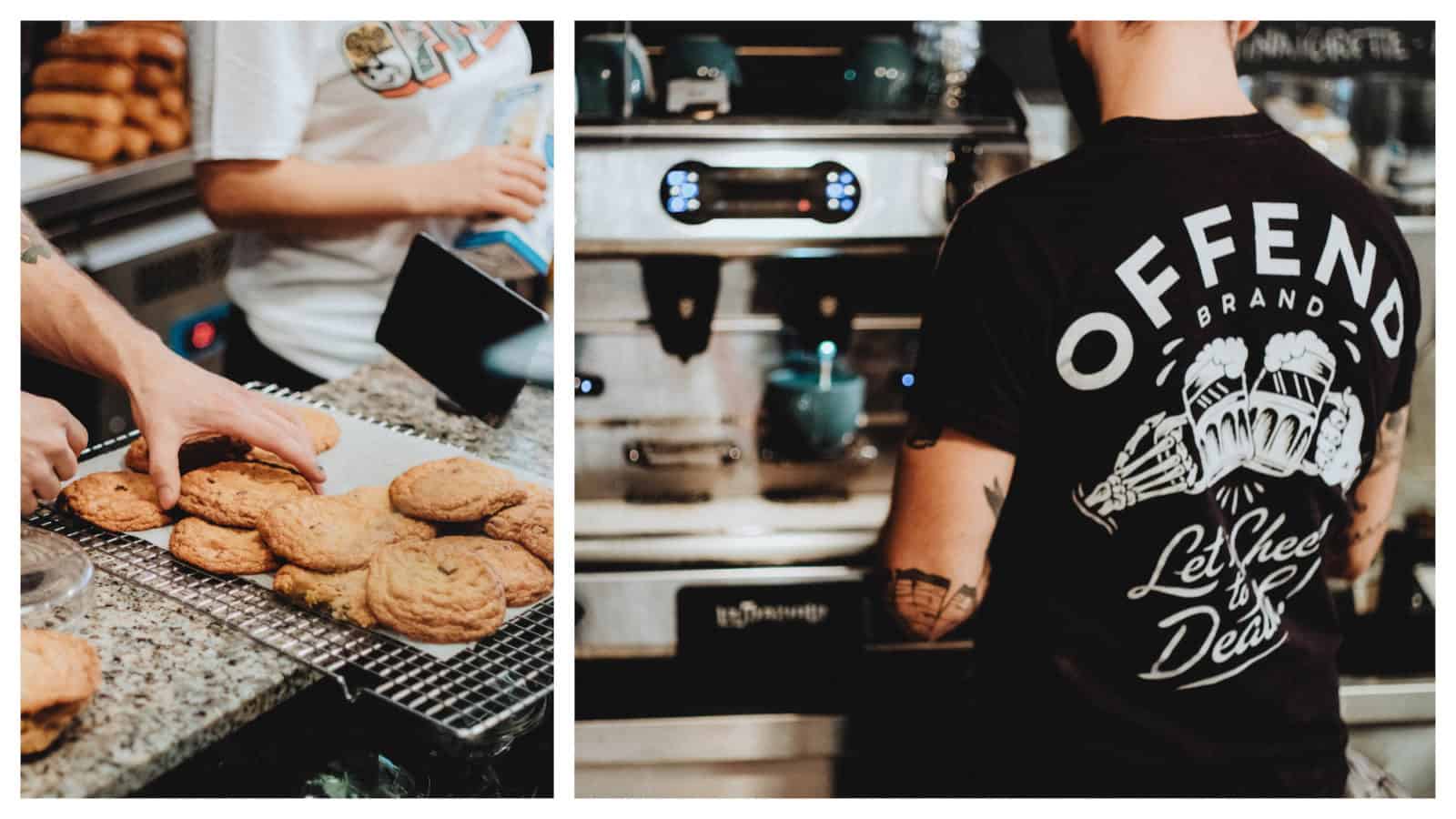 Where to go for the best gluten-free cookies in Paris (left) and for great coffee (right).