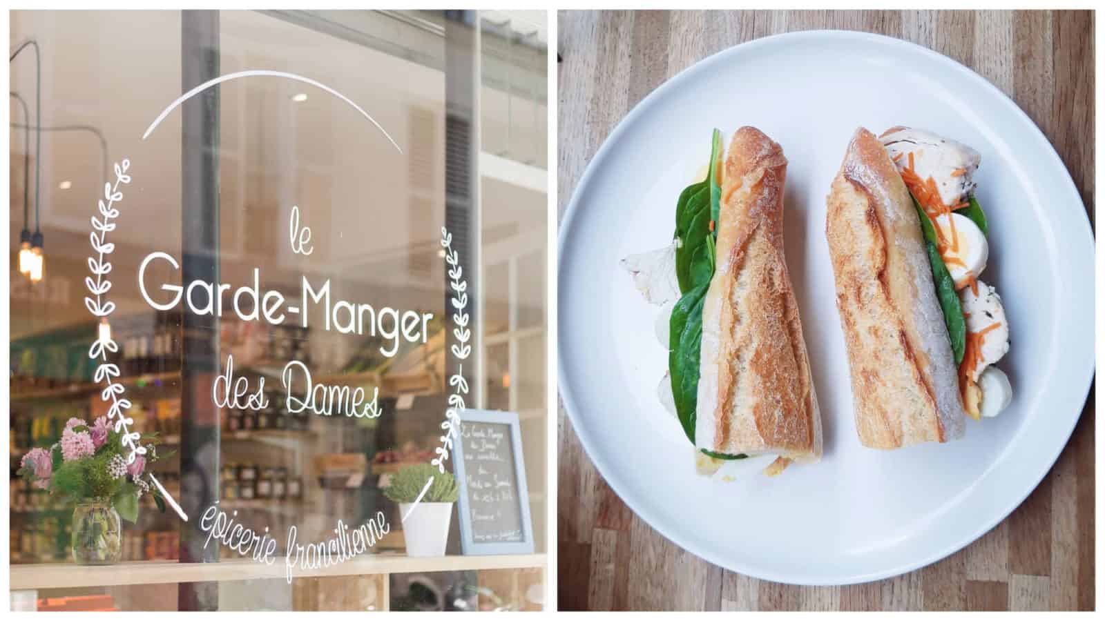 Le Garde Manger des Dames in the Batignolles area of Paris is a go-to for sustainably sourced food and it's also a cafe that makes tasty baguette sandwiches.