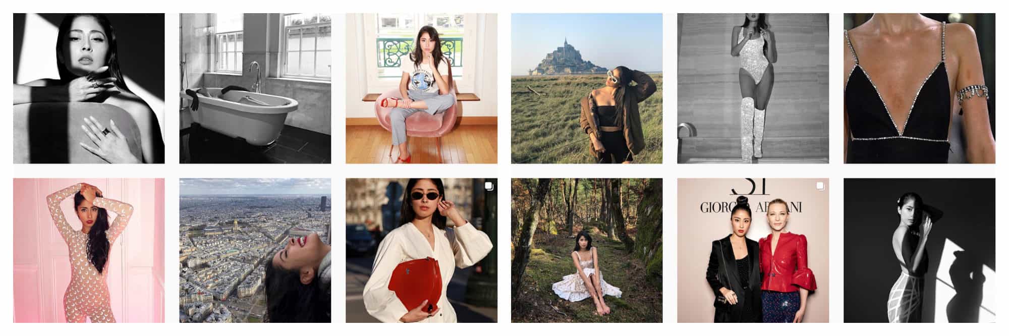 A selection of images of Mexican Instagram fashion influencer Denni Elias.