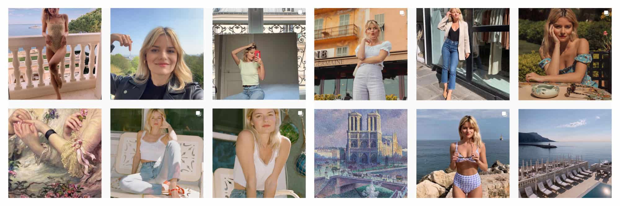 A selection of images of French Instagram fashion influencer Sabina Socol.