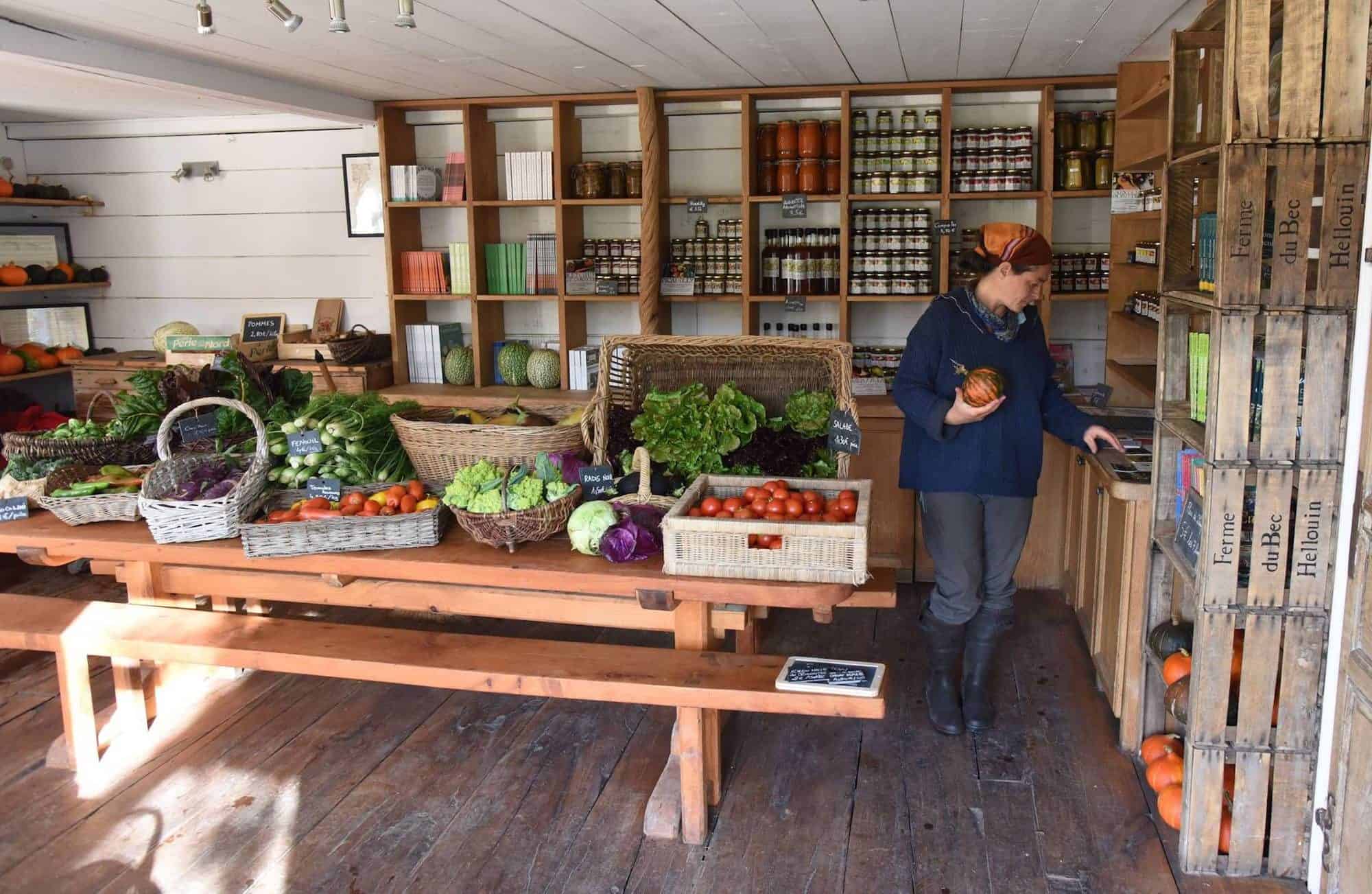 The Bec Hellouin farm shop, which grows the vegetables it grows according to the principles of permaculture.