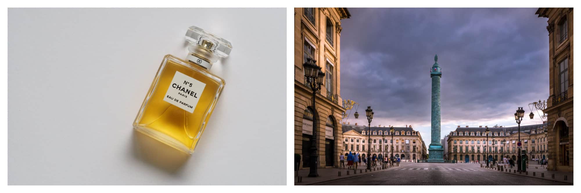 Get the right perfume from Chanel in Paris (left), and the right jewelry from iconic Place Vendome (right).