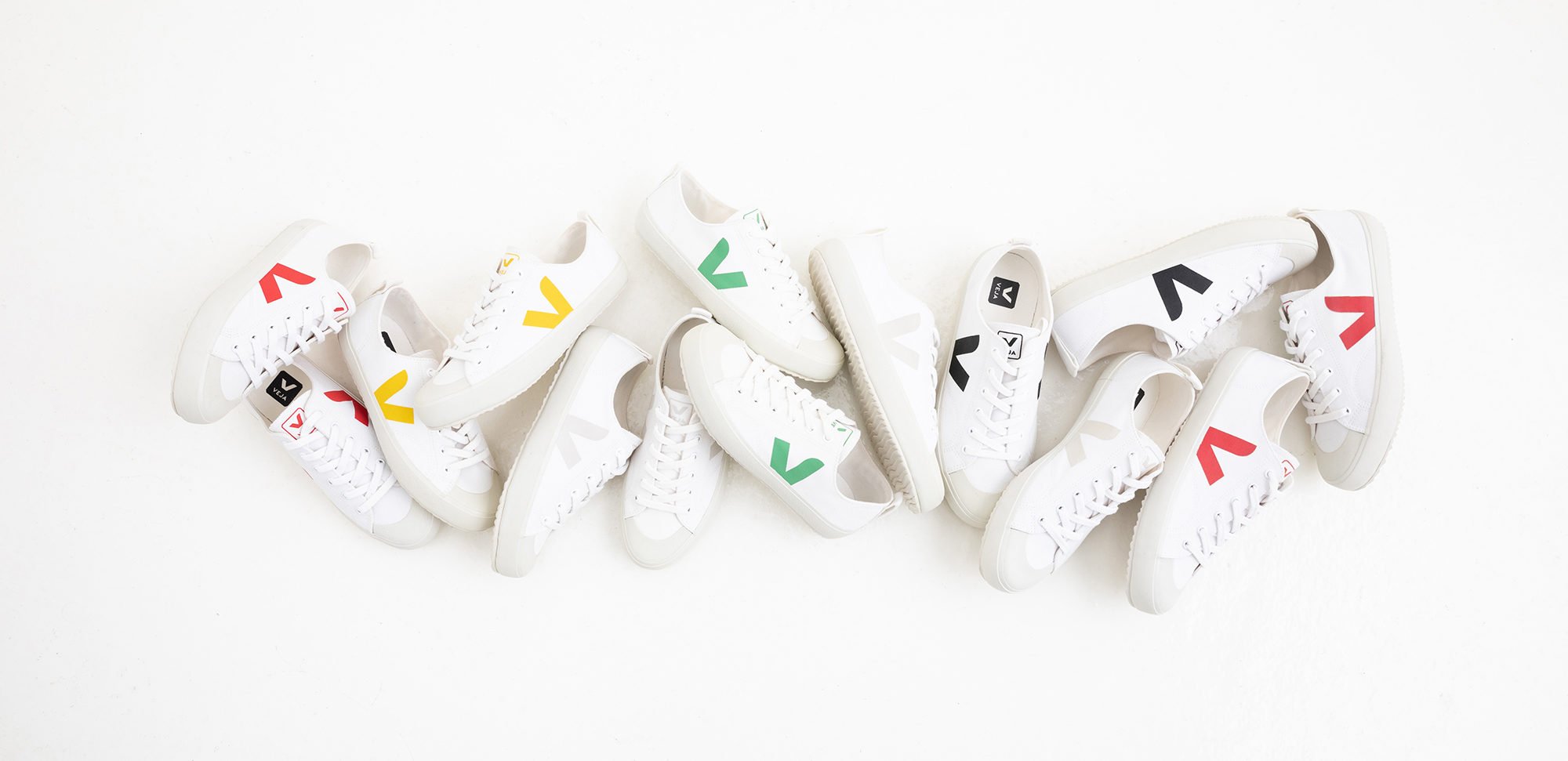 Veja trainers are our go-to sneakers for looking like a Parisian as they come in white with different color logos. 
