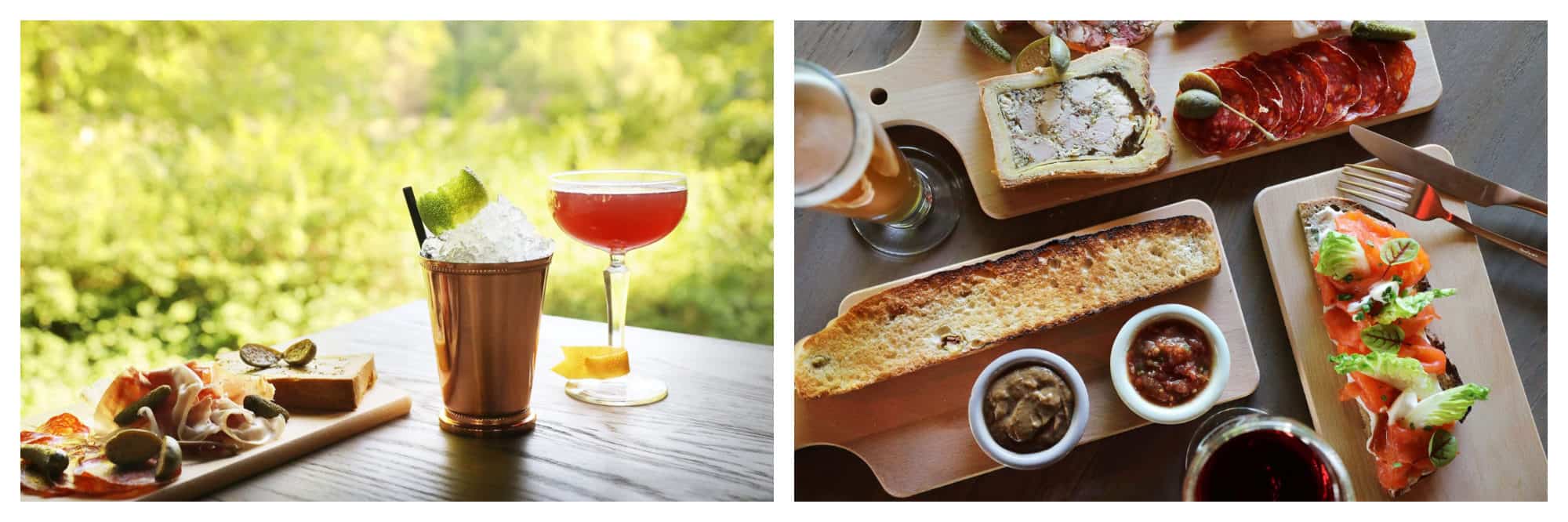 Snacks at the outdoor restaurant of Les Etangs de Corot.