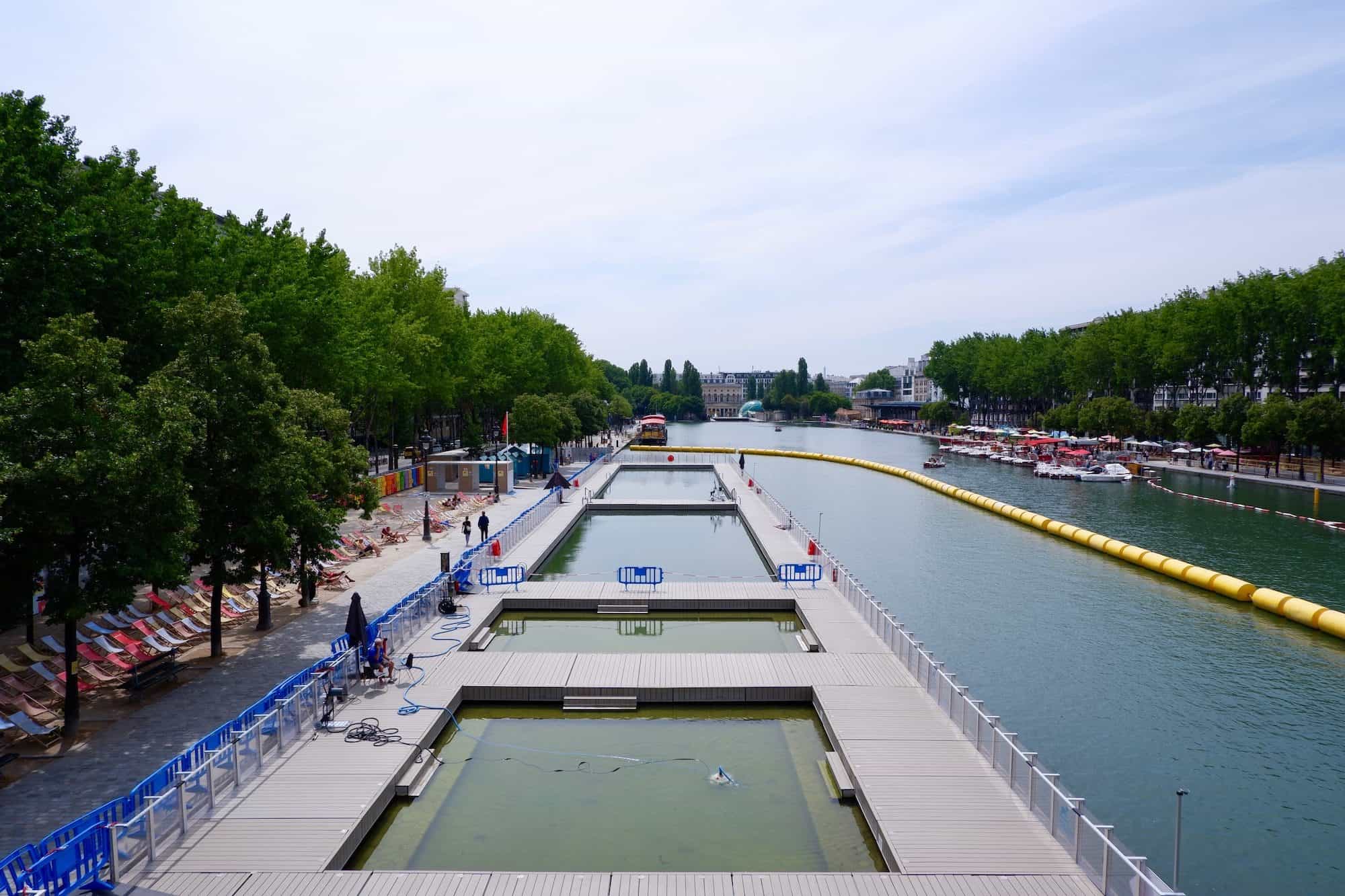 The canal pools at Paris Plages on the Canal de l'Ourcq.