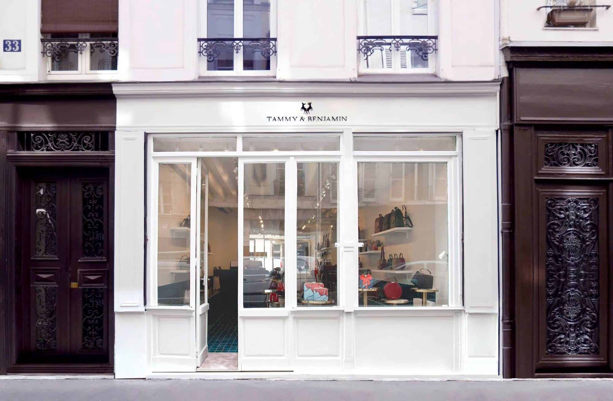 The exterior of the Tammy and Benjamin handbag store in Paris.