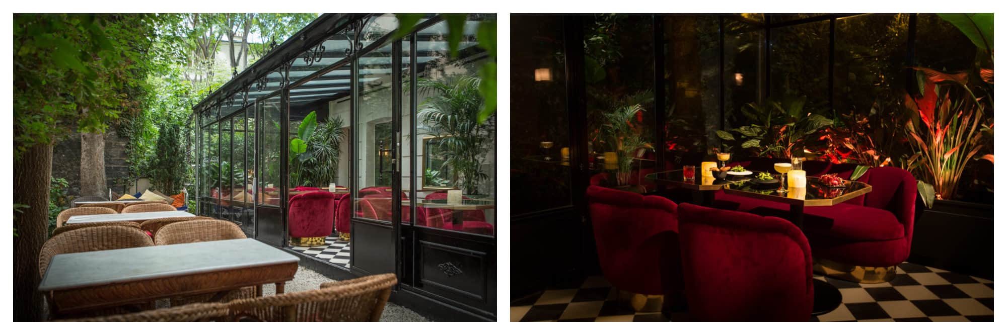 The conservatory at the Très Particulier bar and restaurant in Montmartre in Paris.