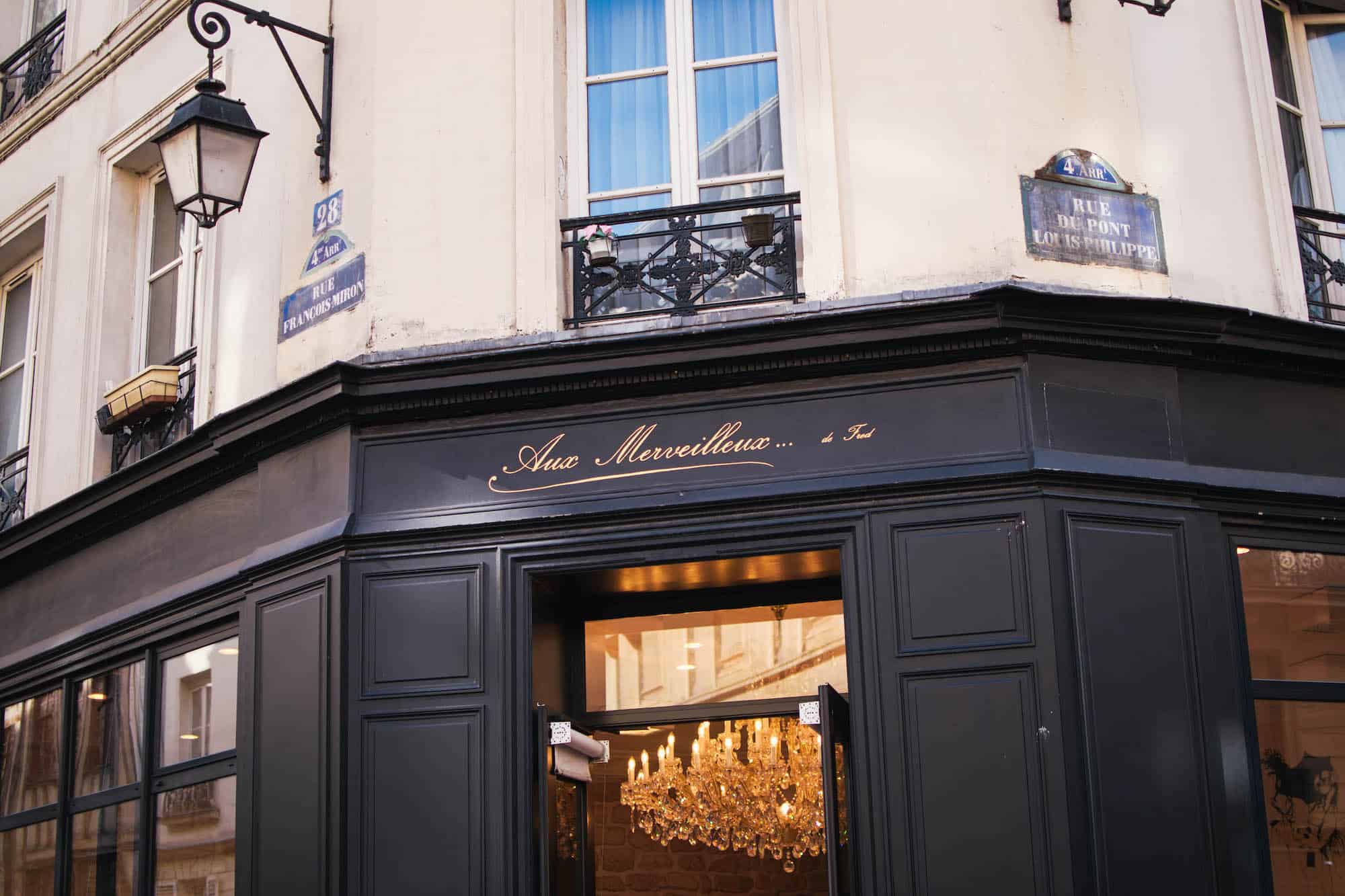 Aux Merveilleux de Fred, with a location in Paris' 4th arrondissement, is known for its delicate meringues. Step inside the shop to admire the pastries under the splendor of a crystal chandelier. 