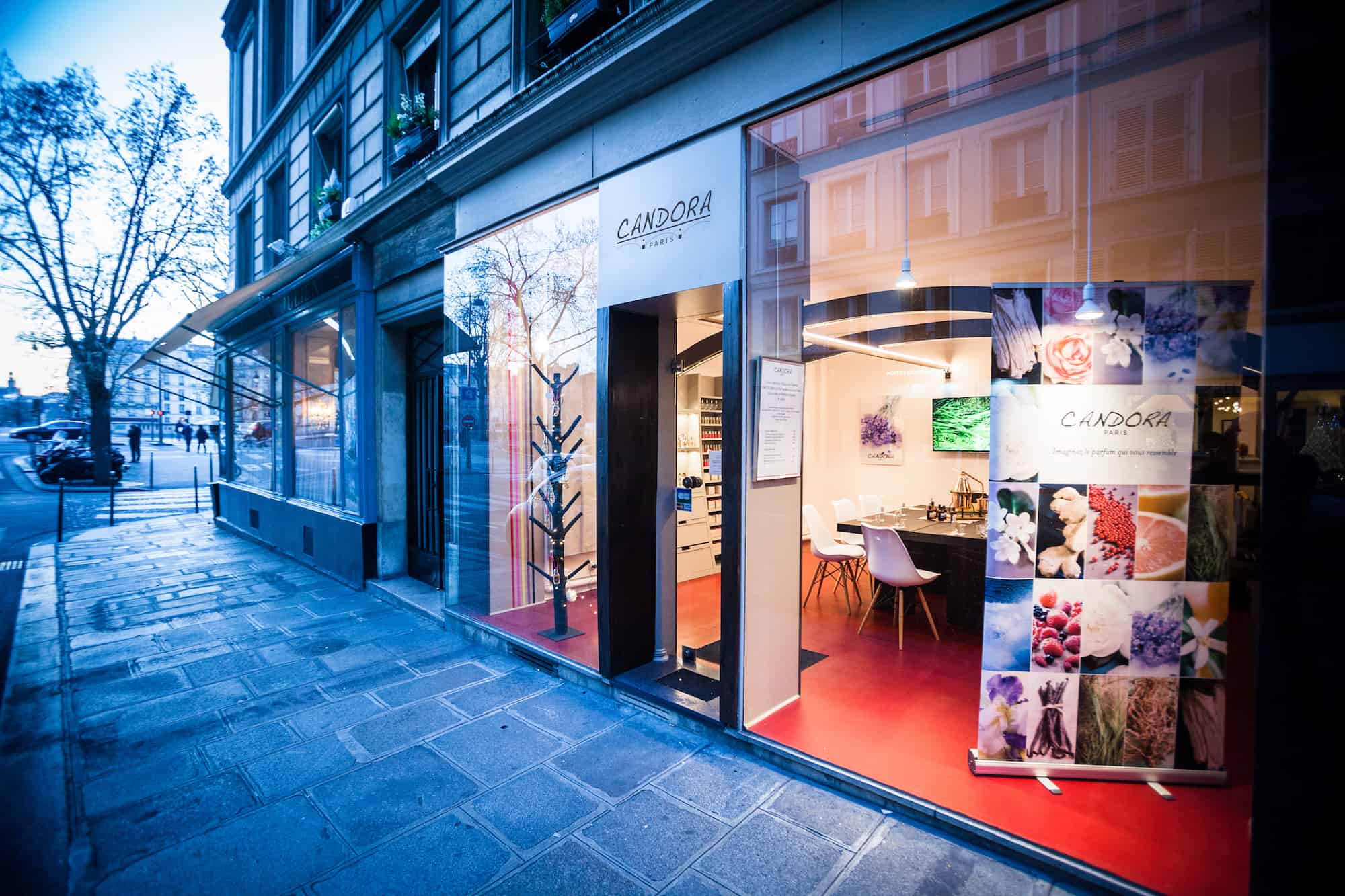 The Candora boutique in Paris' Marais neighborhood welcomes visitors to educational, interactive workshops, where they can create their personalized scent. 