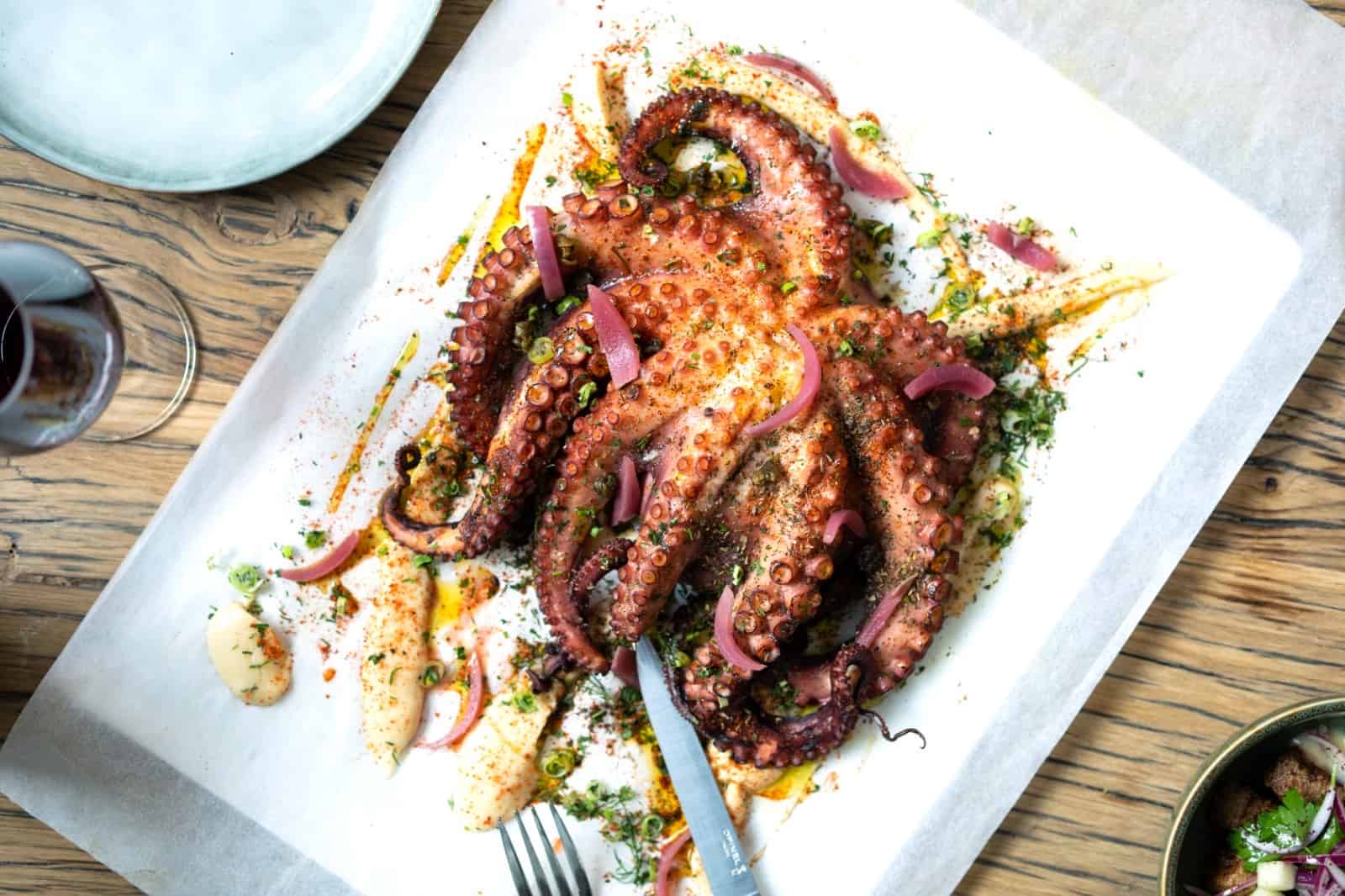 Delicious Greek octopus from Yaya restaurant, served only in the fall and winter.