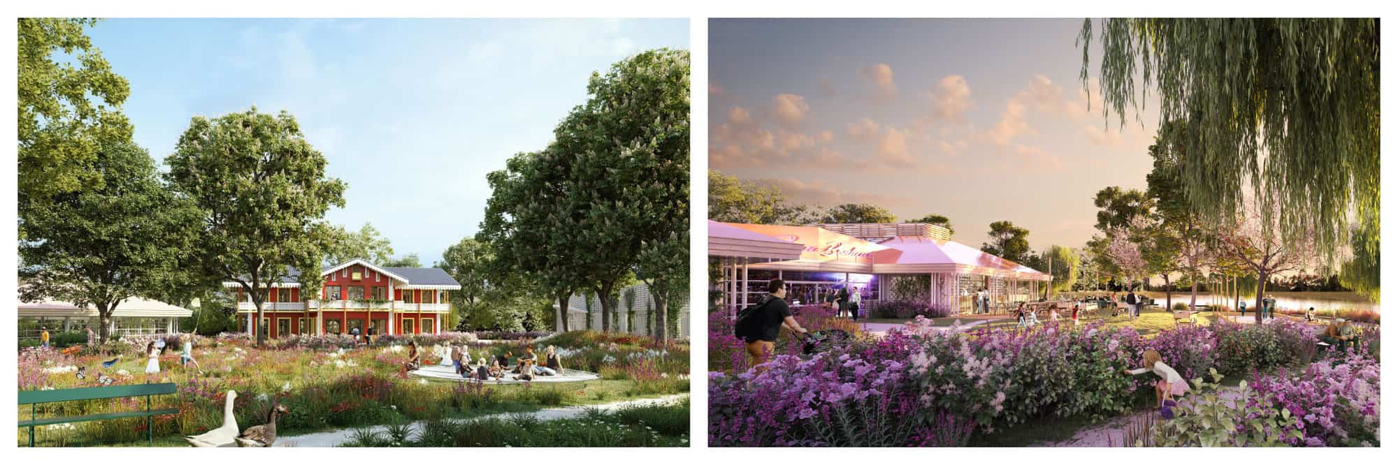 Concept designs of the new Rosa Bonheur guinguette at Bois de Vincennes.