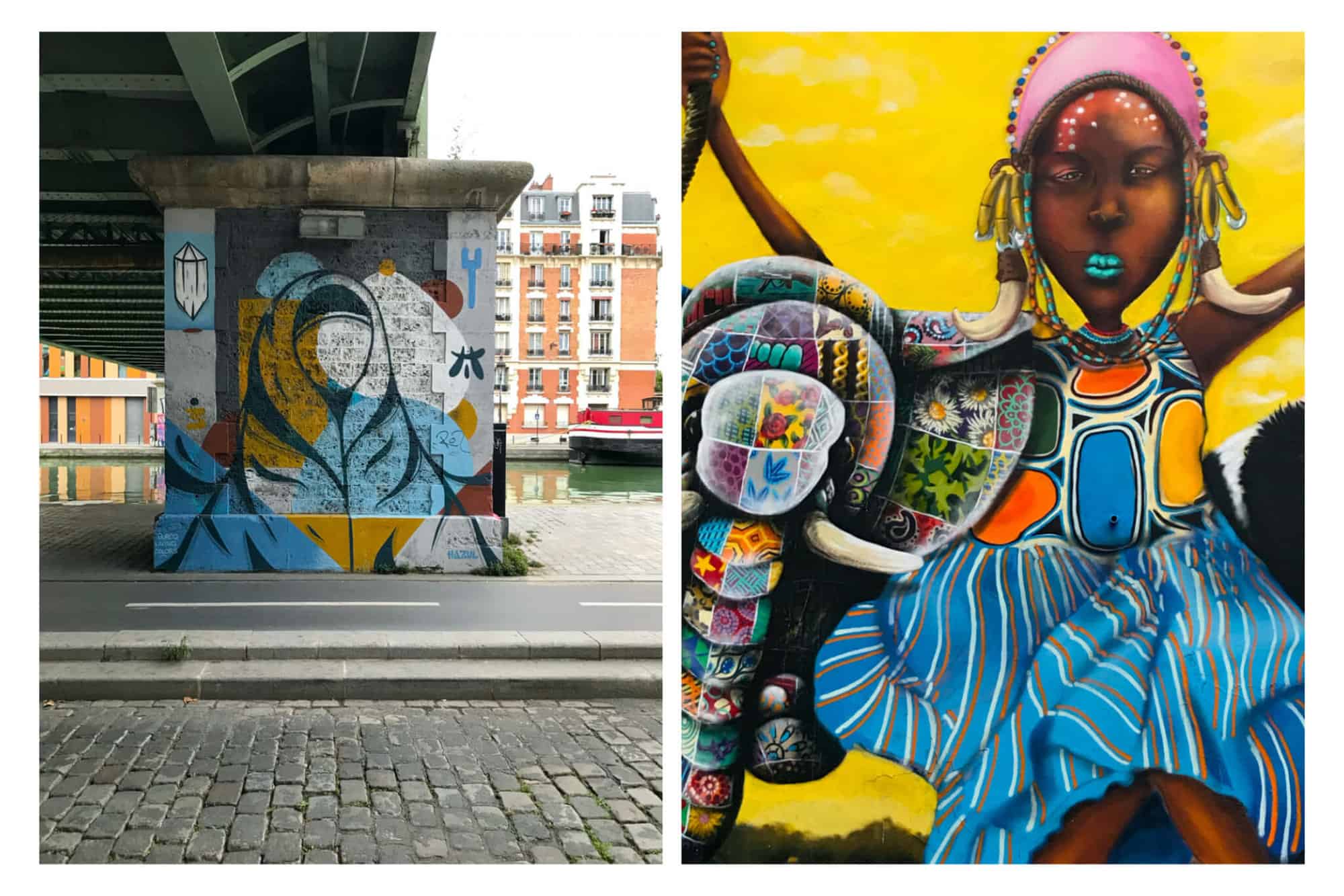 colourful street art at la villette 