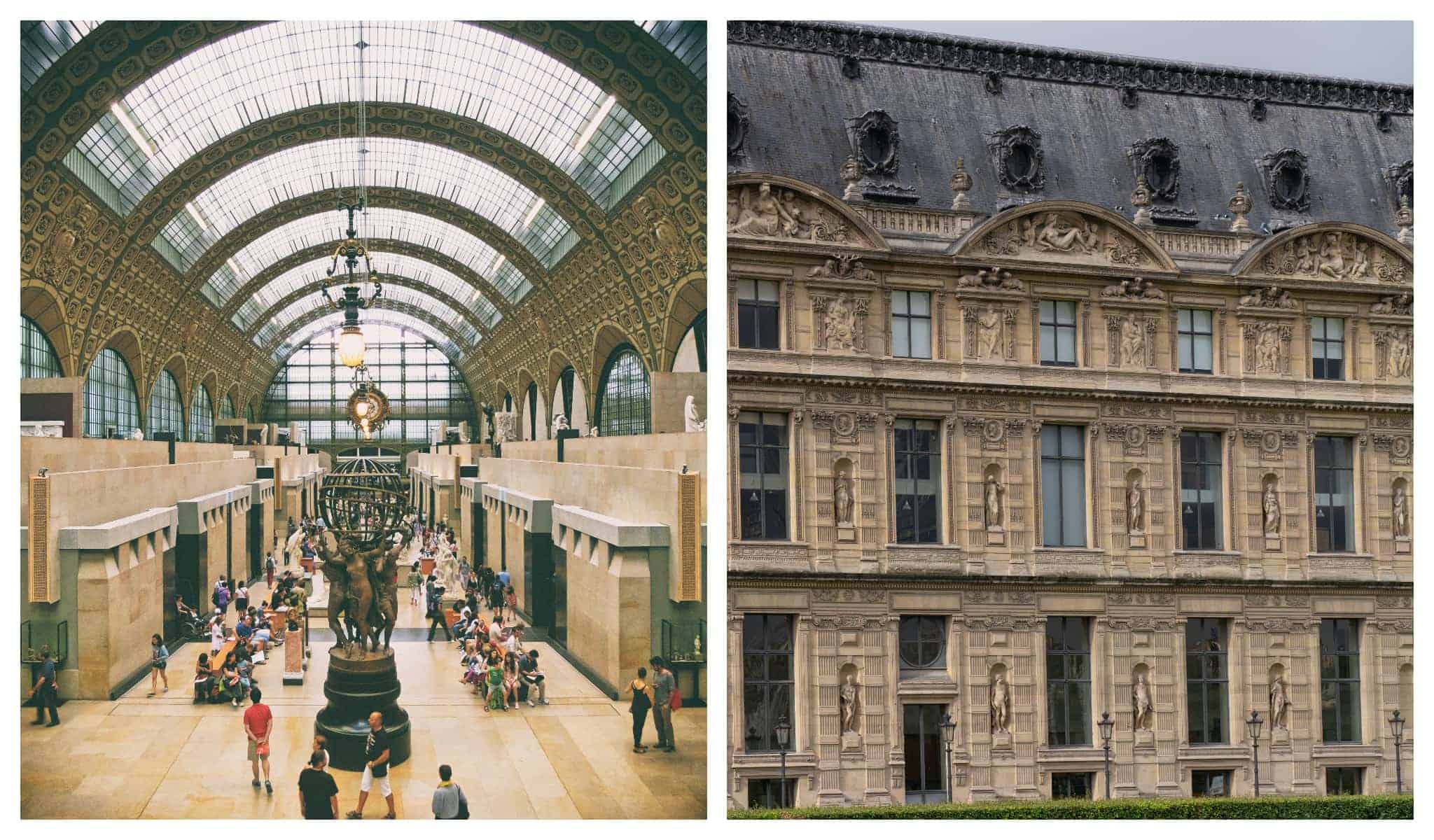 left museum dorsay, paris; right: museum of arts decoratifs paris