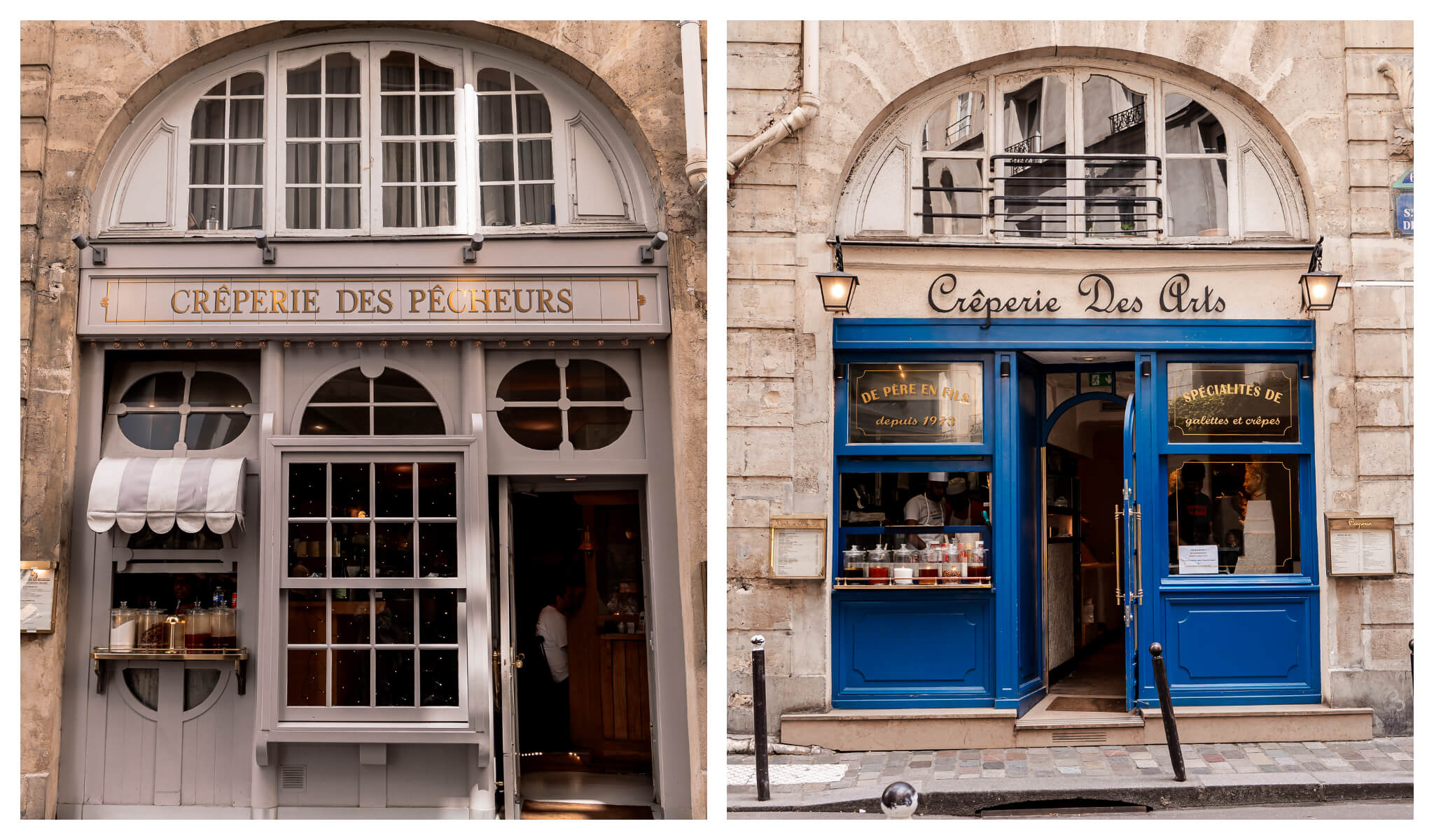 The facade of both Creperie des Pecheurs and Creperie des Arts