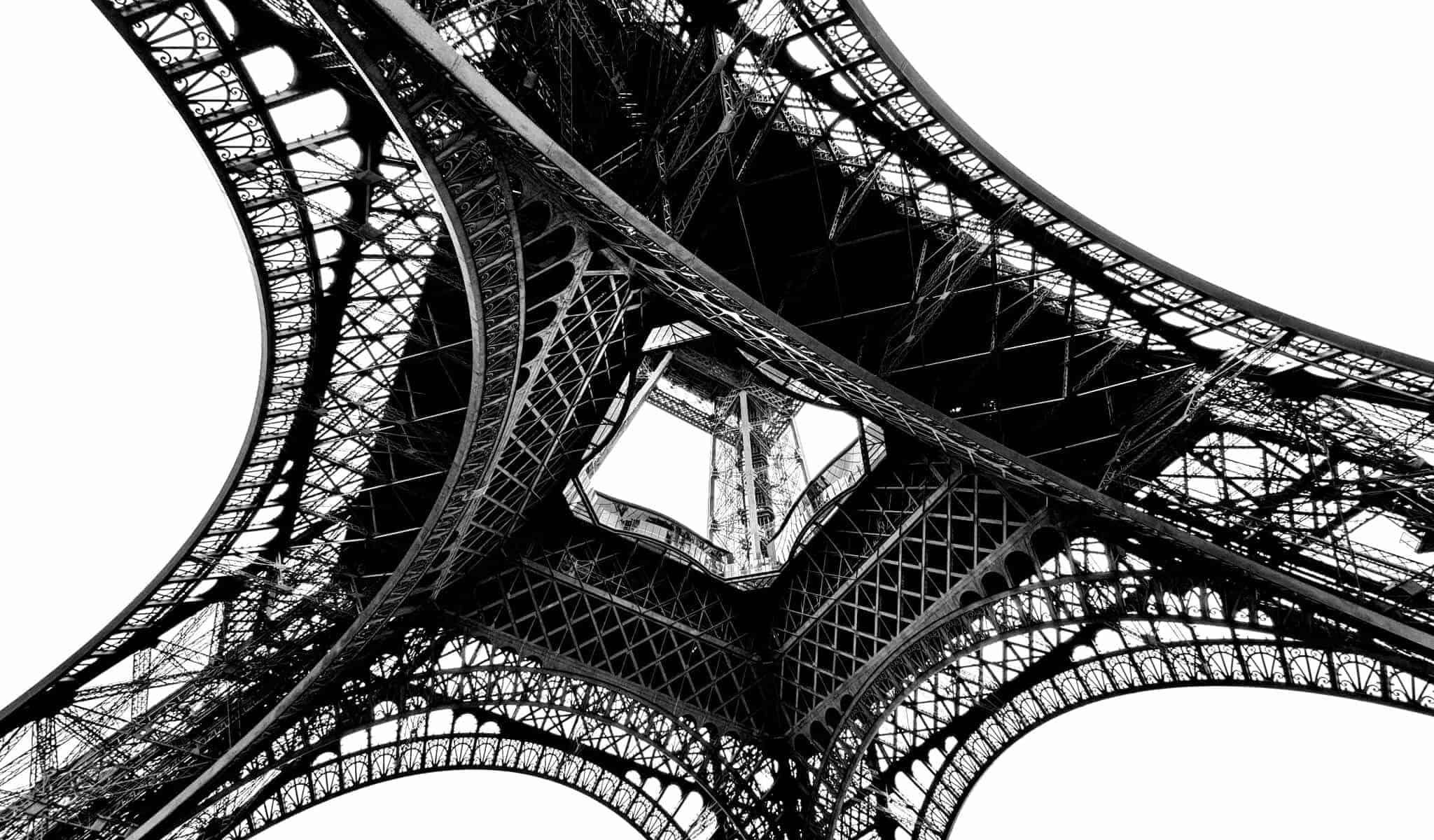 Eiffel Tower iron structure view