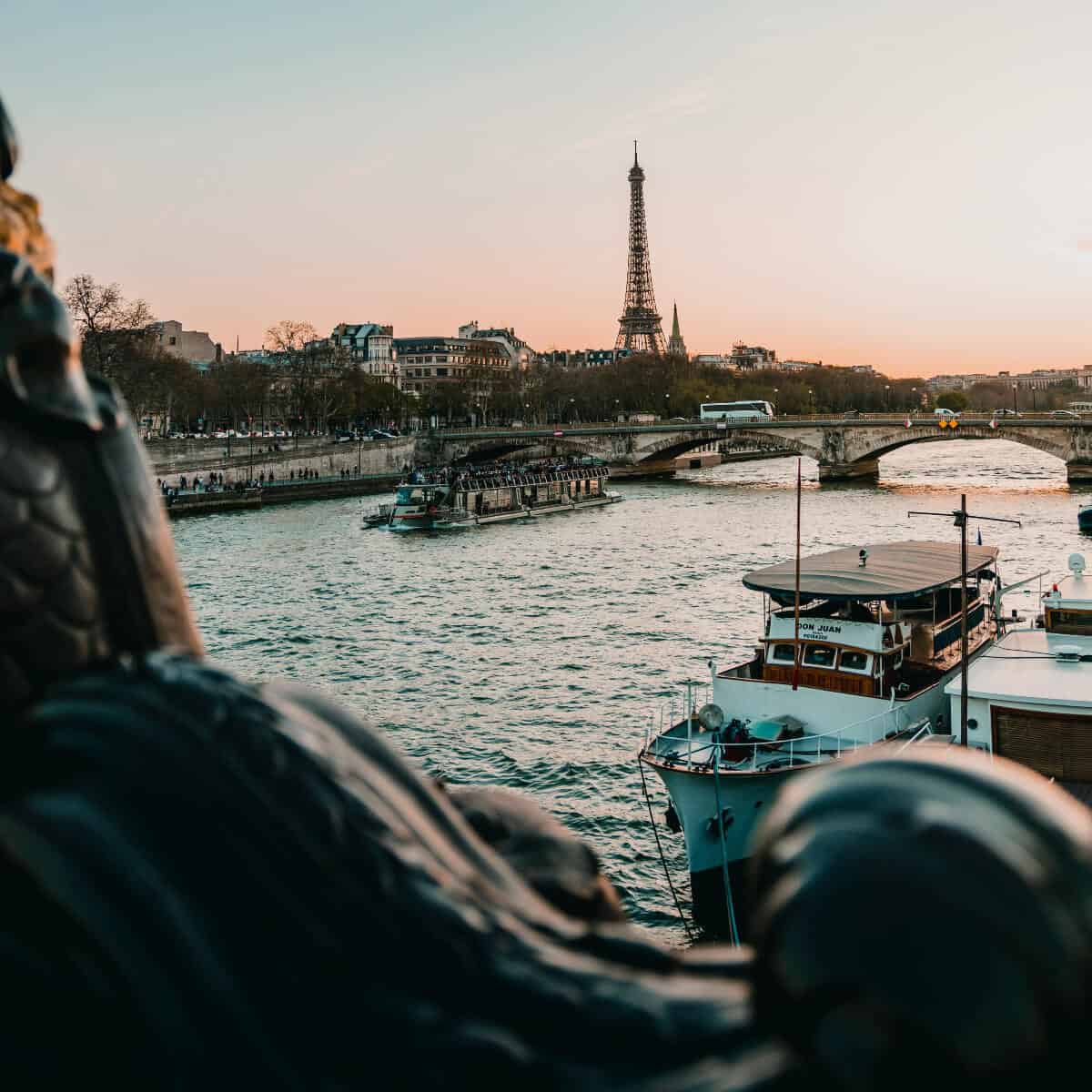 Eiffel Tower and Seine river from Pont Alexandre III