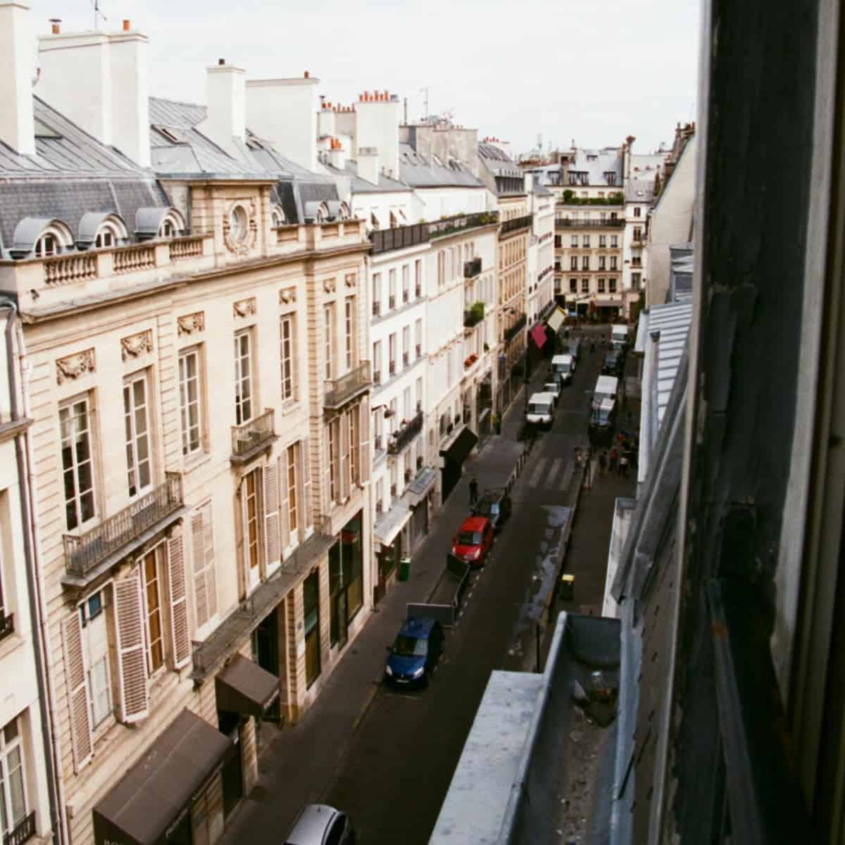 A window view of Paris streets
