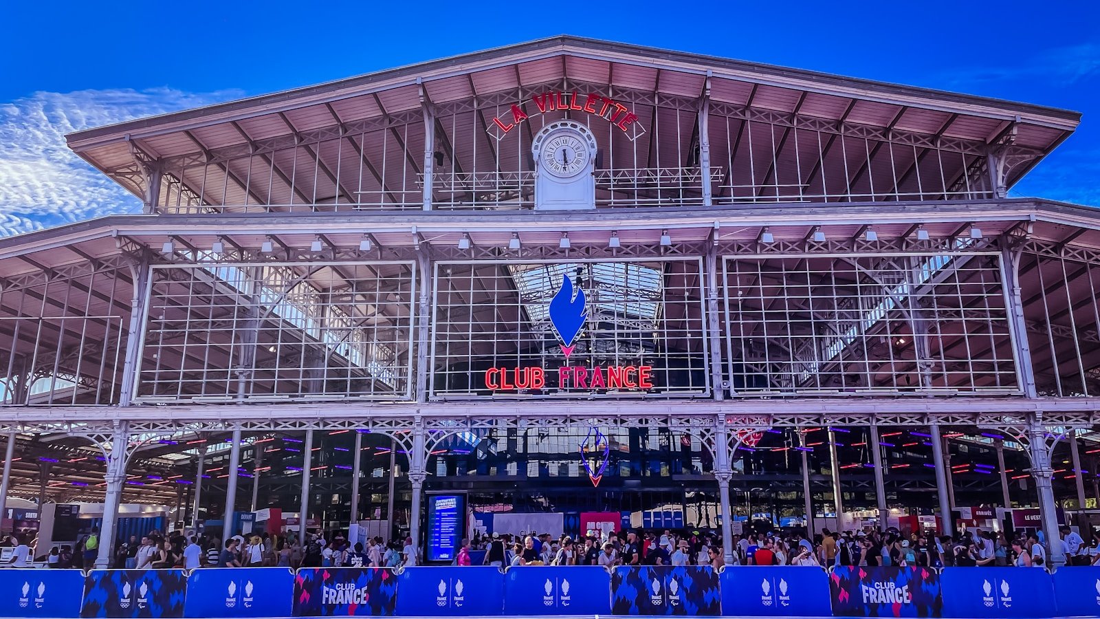A large building with a lot of people inside of it.