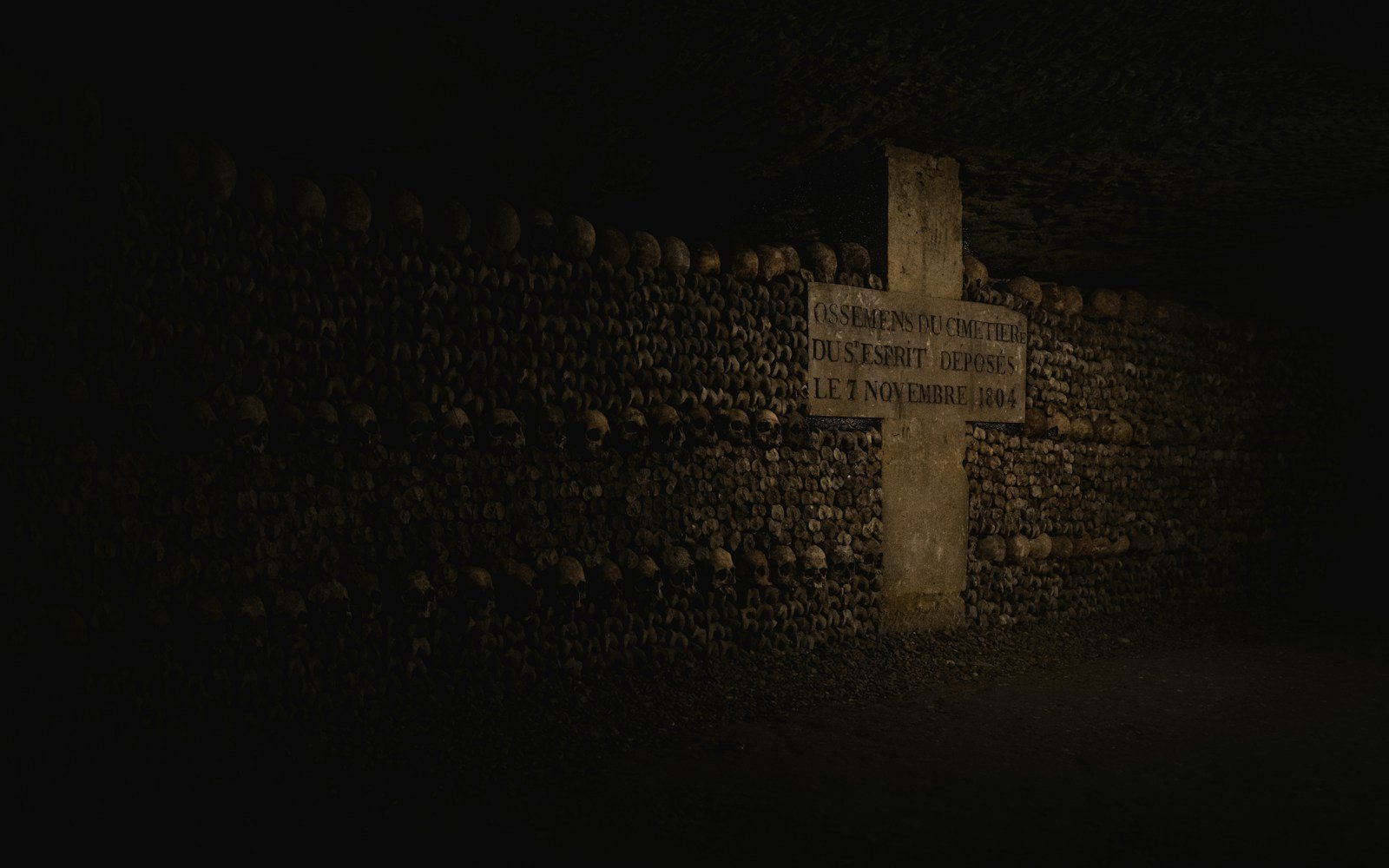 The catacombs in Paris.
