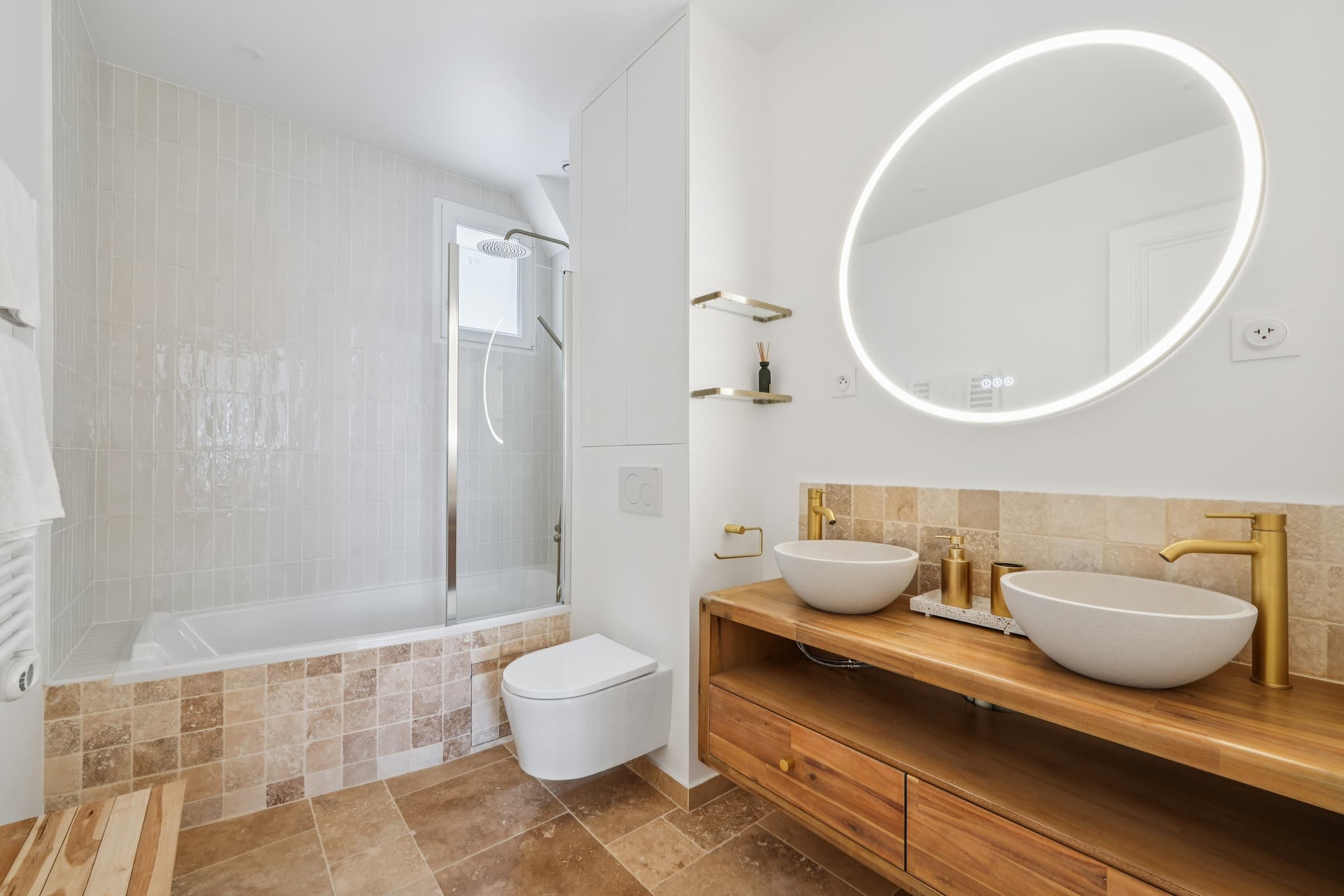 Paris apartment bathroom vanity and toilet